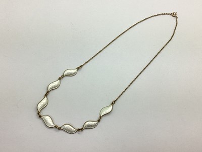 Lot 136 - Aksel Holmsen, Norway; A White Enamel Leaf...
