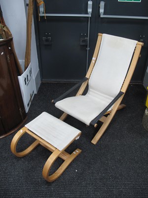 Lot 1650 - David Colwell Ash CI Reclining Lounge chair,...