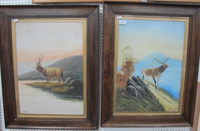 Lot 1591 - G. Copeland, Highland Stags, pair of Gouaches,...