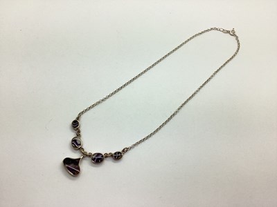 Lot 143 - A Modern Blue John Necklace, oval and shaped...