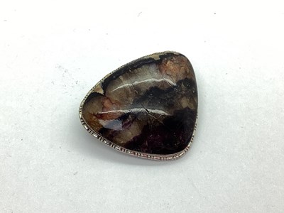 Lot 120 - A Vintage TLM Sterling Blue John Brooch,...