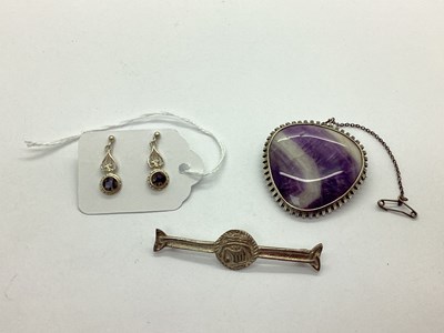 Lot 122 - A Pair of Dainty Blue John Inset Drop Earrings,...
