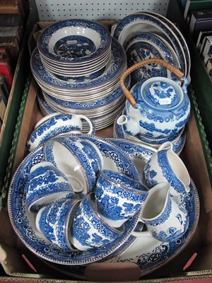 Lot 1223 - Large Quantity of Blue and White Willow...