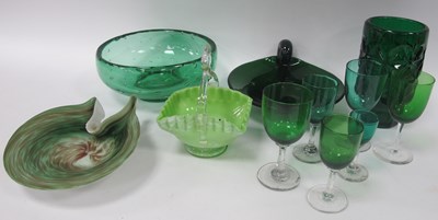 Lot 1263 - C1950's Whitefriars Sea Green Circular Bowl,...