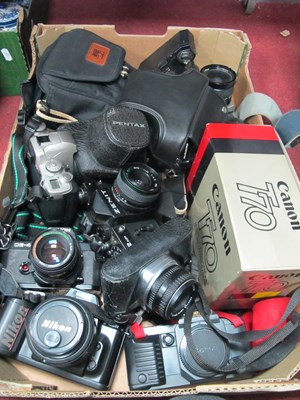 Lot 1039 - Cameras; A quantity of 35mm SLR Film examples...