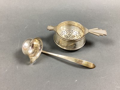 Lot 5 - An Art Deco Hallmarked Silver Tea Strainer on...