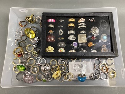 Lot 266 - A Collection of Modern Costume Rings,...