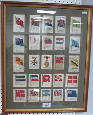 Lot 1593 - A Framed Set of 25 Kensitas Silk Cigarette...