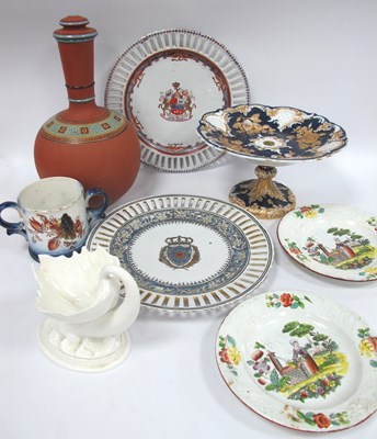 Lot 1274 - Meissen Pottery Tazza, releif moulded fruit,...