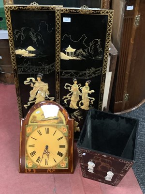 Lot 1227 - Two Oriental Lacquer Panels, featuring...