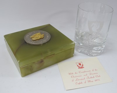 Lot 713 - Liverpool F.C.Whisky Glass, etched 'E.H.' to...