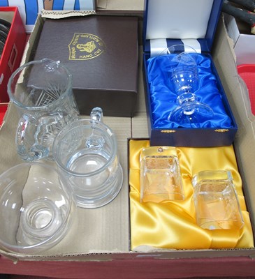 Lot 716 - Celebrity Question of Sport Drinking Glasses,...