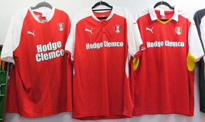 Lot 491 - Rotherham United Puma Red Home Shirts bearing '...