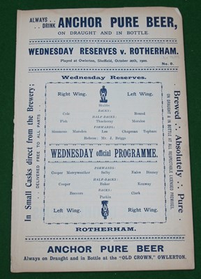 Lot 836 - 1900-01 Sheffield Wednesday Reserves v....
