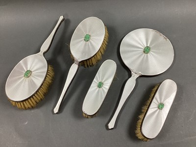Lot 276 - A Matched Hallmarked Silver and Enamel Five...