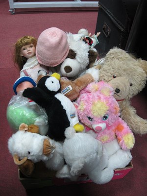 Lot 1138 - Chad Valley Penguin and Fox Soft Teddies,...