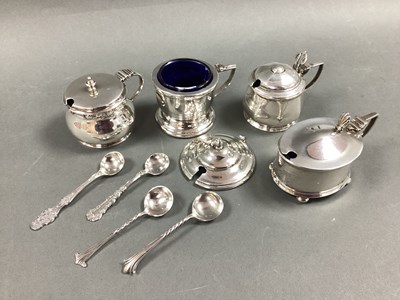 Lot 29 - Four Hallmarked Silver Lidded Mustard Pots,...