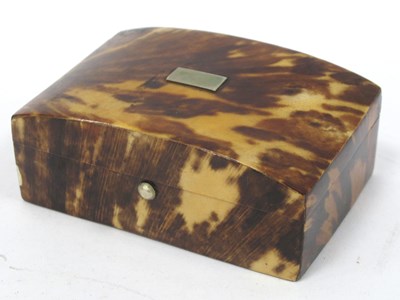 Lot 1376 - A Victorian Tortoiseshell Trinket Box with a...