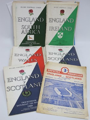 Lot 554 - England Rugby Union Programmes v Scotland 1947,...