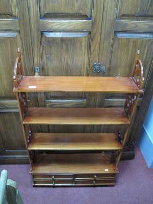 Lot 1632 - Mahogany Shelf Unit with Pierced Side Supports...
