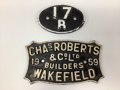 Lot 306 - Railwayana - A Cast Iron Wagon Plate, Chas....