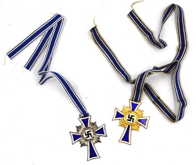 Lot 638 - WWII German Third Reich Mothers Cross, silver...