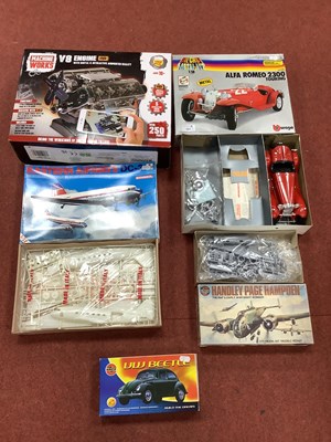 Lot 551 - Five Plastic, Metal Model Kits by Airfix, Esci,...