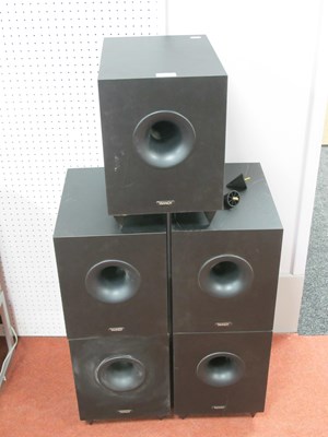 Lot 421 - Five Tannoy SFX 5.1 Powered Subwoofer Speakers,...