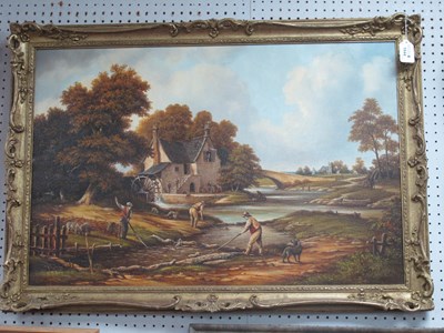 Lot 1544 - J. Heathcote Hunt, Watermill Scene with...