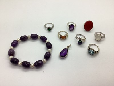 Lot 200 - Modern 925 Single Stone Dress Rings, fresh...