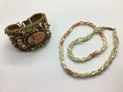 Lot 199 - Michael Negrin Wide Bracelet, allover applied...
