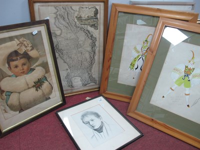 Lot 1583 - Tyrolean Figures, pair of watercolours,...