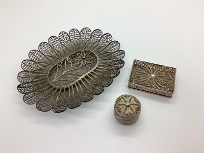 Lot 60 - A Decorative Oval Filigree Trinket Dish, of...