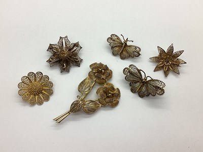Lot 178 - A Collection of Gilt Coloured Filigree...