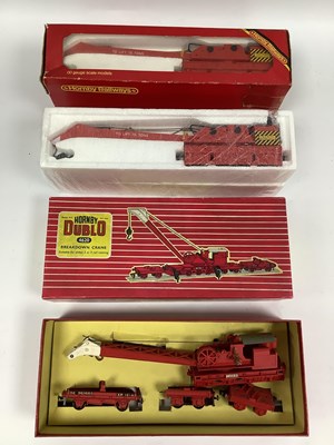 Lot 524 - Three 00 gauge breakdown crane sets by Hornby...