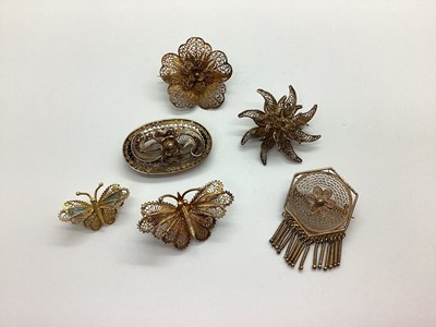 Lot 138 - A Collection of Gilt Coloured Filigree...
