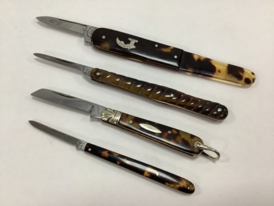 Lot 342 - Four Single Blade Folding Pocket Knives,...