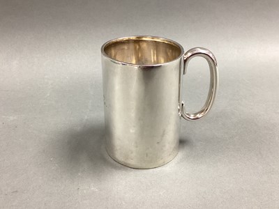 Lot 64 - A Hallmarked Silver Mug, of plain tapering...