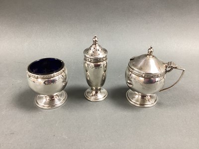 Lot 44 - A Hallmarked Silver Three Piece Cruet Set,...