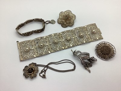 Lot 183 - A Statement Filigree Panel Bracelet, of...