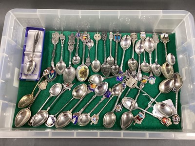 Lot 48 - A Collection of Assorted Souvenir Teaspoons,...