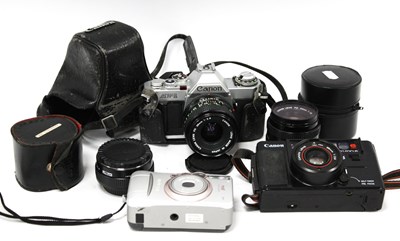 Lot 1440 - Canon Film Cameras, including AV-1 with Canon...