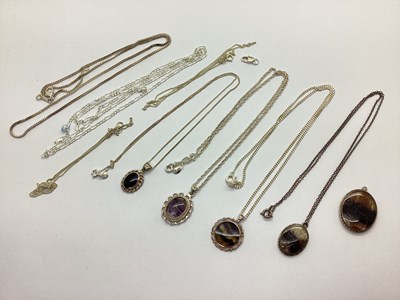 Lot 148 - Blue John Pendants, oval set; together with...