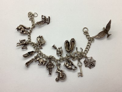 Lot 133 - A Double Curb Link Charm Bracelet, (lacking...
