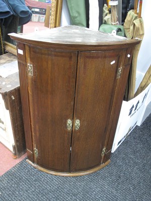 Lot 1613 - Early XIX Century Oak Bow Fronted Corner...