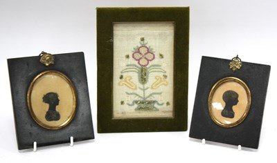Lot 1408 - Two XIX Century Framed Silhouettes of a Boy...