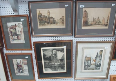 Lot 1572 - E.H. Barlow, two signed etchings of Venice,...