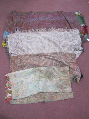 Lot 1285 - A Large Early XX Century Paisley Wool Shawl,...