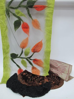 Lot 1296 - A Vintage Rust Velvet Collar, intricateley...