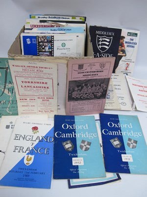 Lot 548 - Rugby Union Programmes mainly County Games,...